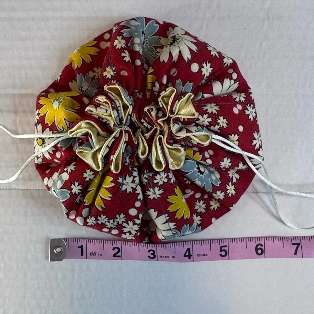 Fabric Jewelry & Makeup Pouch | Floral Drawstring Travel Holder